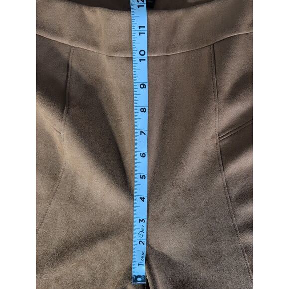 Andrew Marc Womens Pants Brown Faux Suede Stretch Pull On High Waist Small - Picture 9 of 13